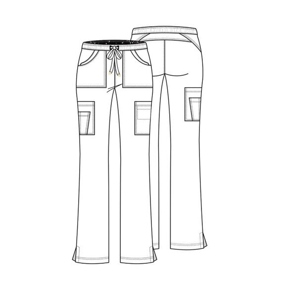 HeartSoul Love Always Black Scrub Pants XL Low Rise Stretch Drawstring Workwear - Picture 5 of 14